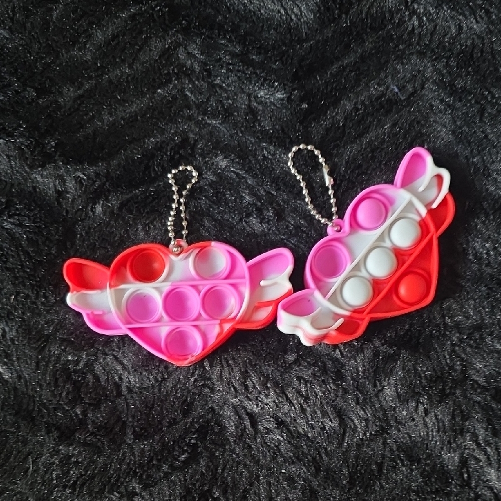 Heart-Shaped Pop It Keychains